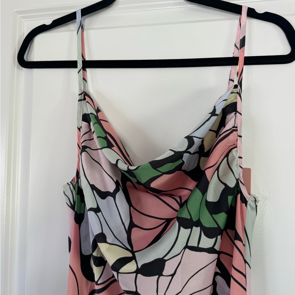Miss Lola Pink and Green Midi Dress